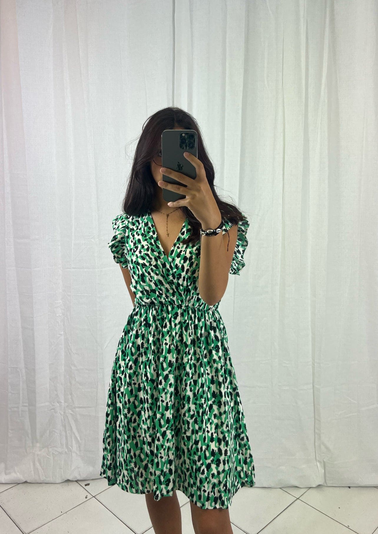 Robe verte courte - Boutique de vêtements pour femmes DRAGUIGNAN