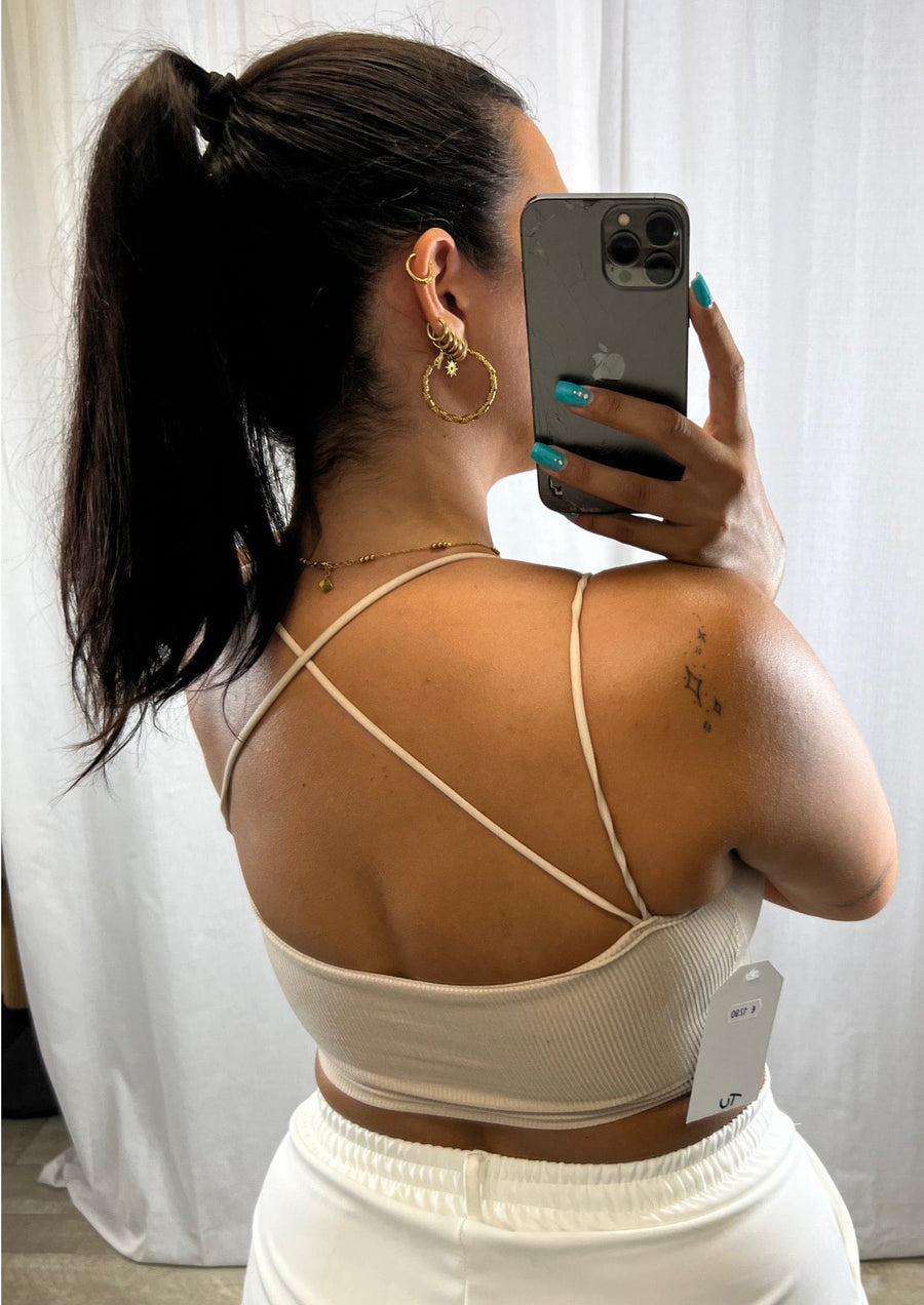 Top court beige - Boutique de vêtements pour femmes DRAGUIGNAN
