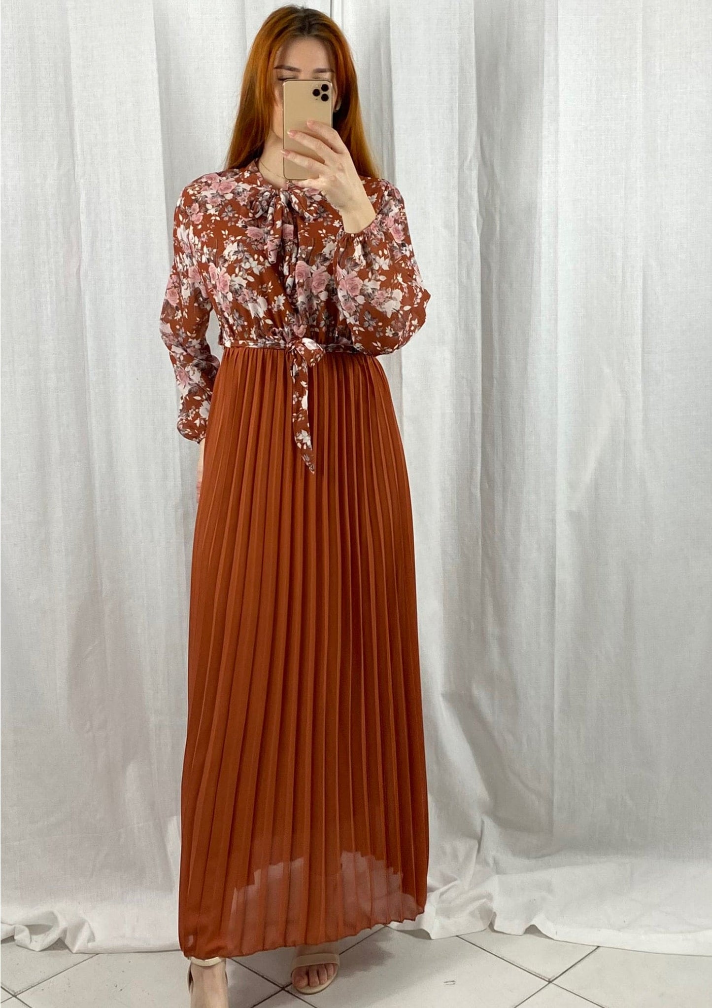 Robe longue Marron - Boutique de vêtements pour femmes DRAGUIGNAN