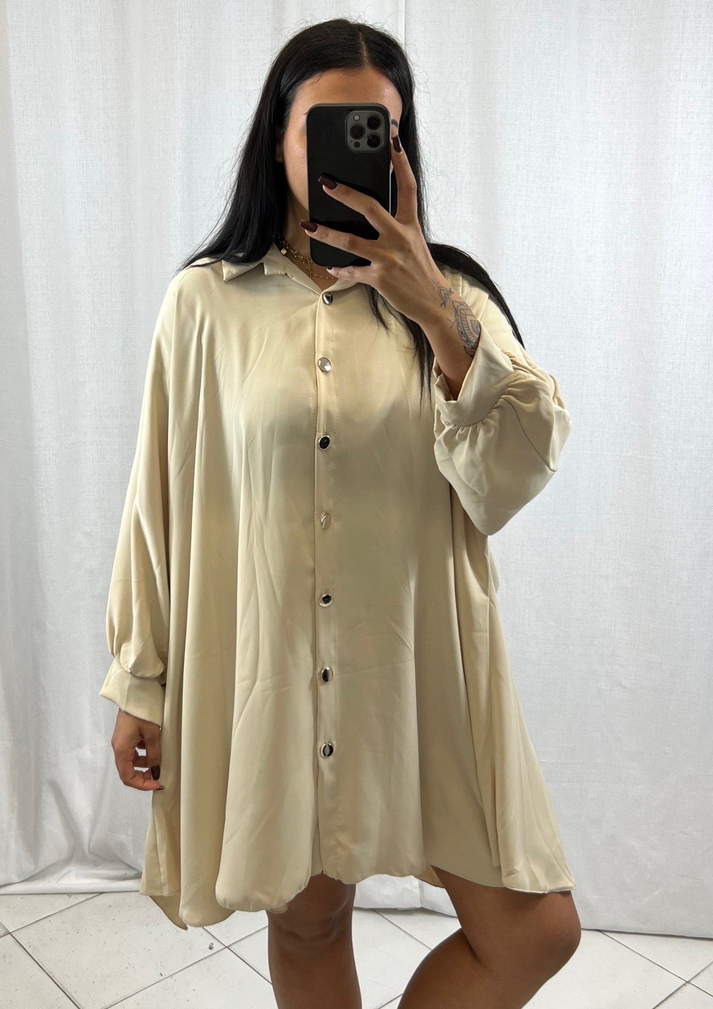 Lina - Robe chemise Beige