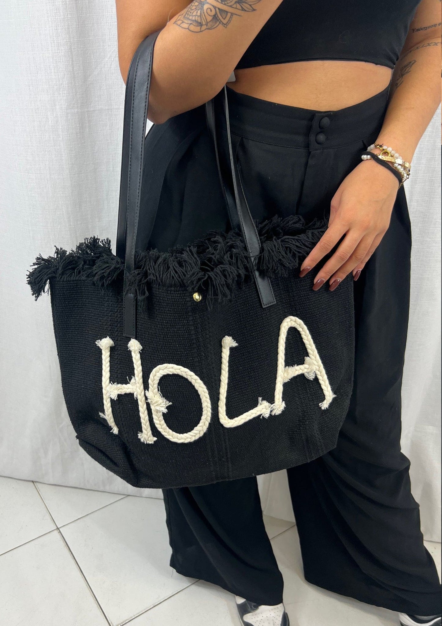 Sac de plage Noir - Boutique de vêtements pour femmes DRAGUIGNAN