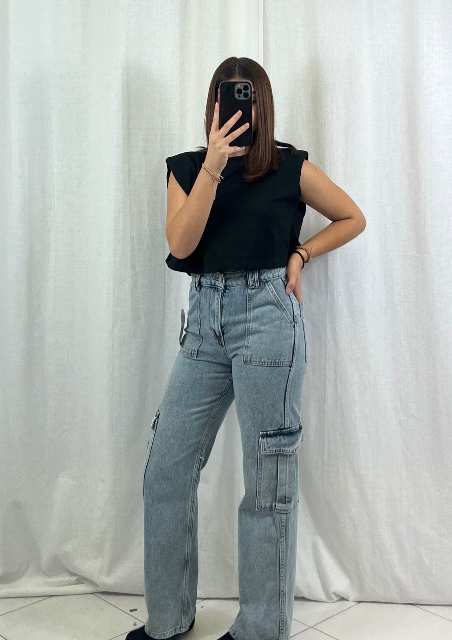 Jean Cargo Bleu - Boutique de vêtements pour femmes DRAGUIGNAN