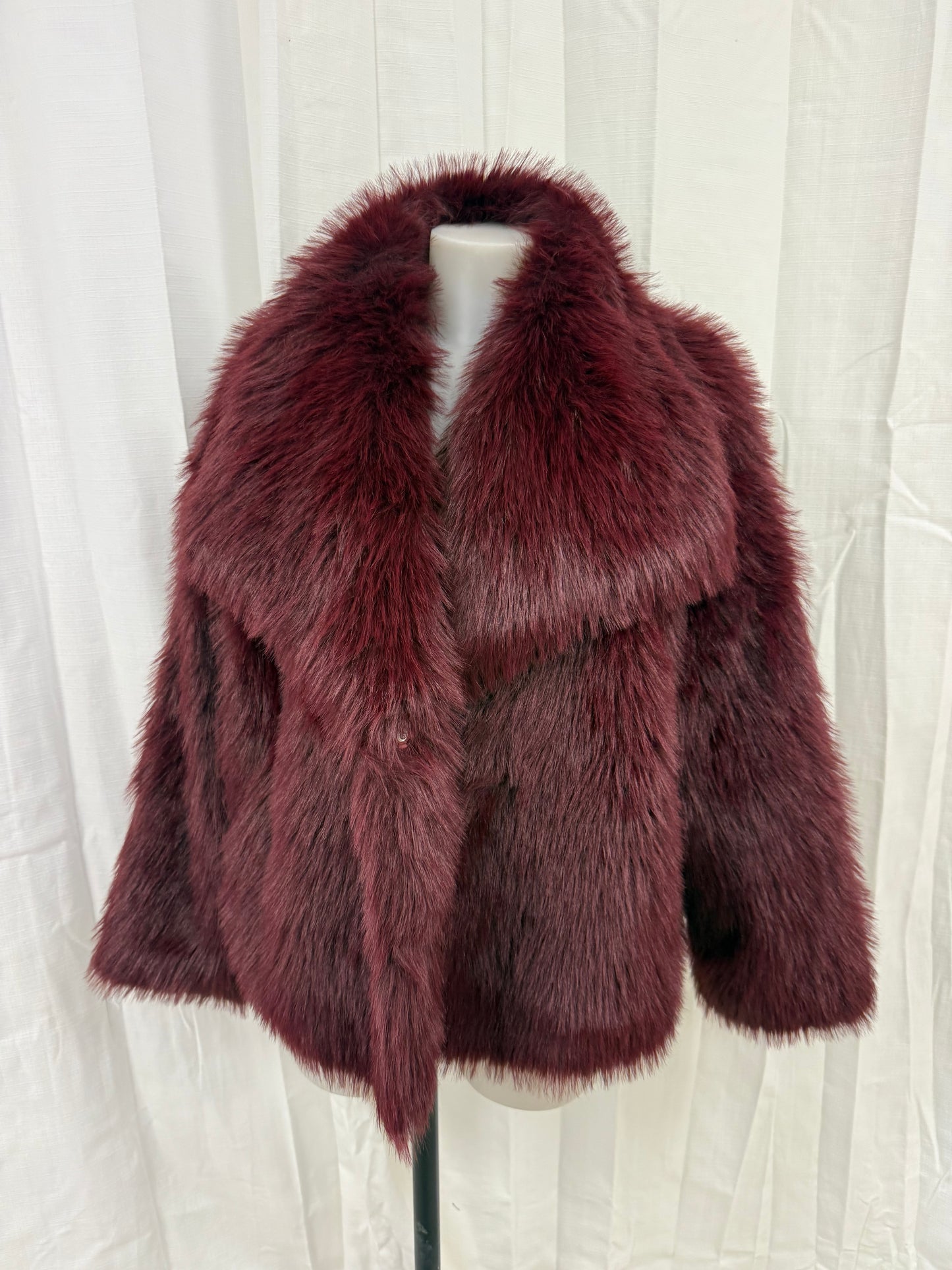 Veste fourrure bordeaux MELYA