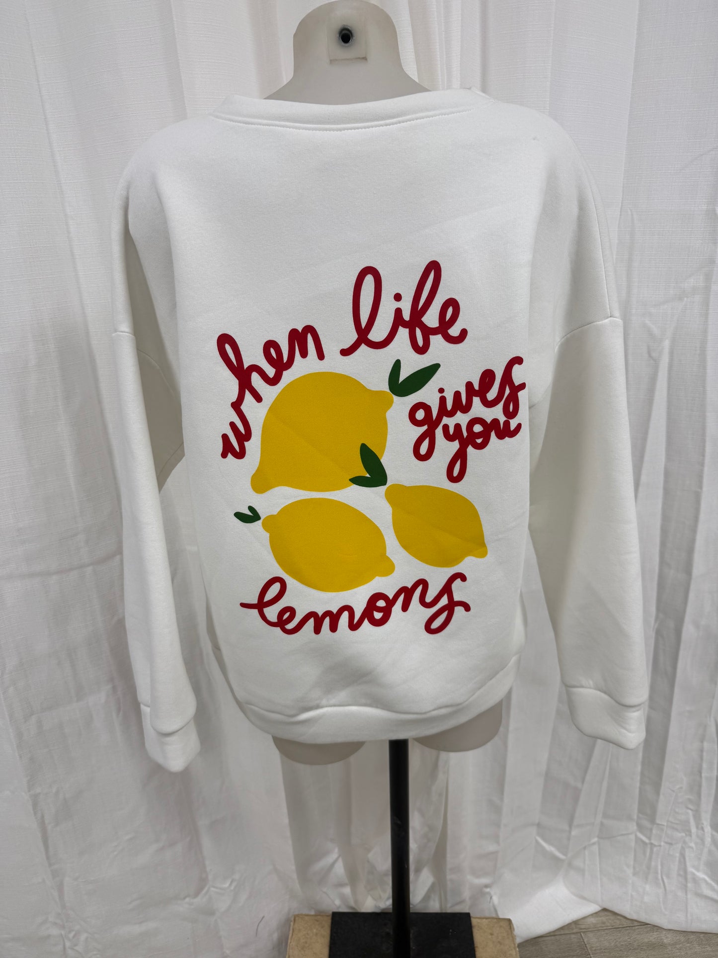 Pull blanc citron