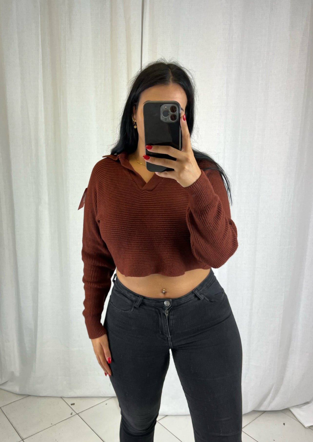 Pull Marron - Boutique de vêtements pour femmes DRAGUIGNAN