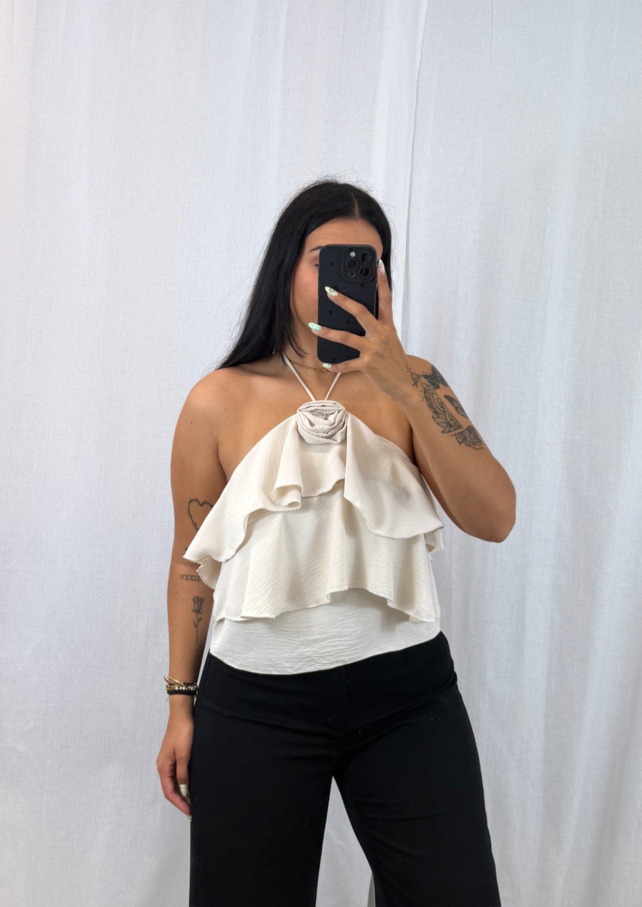 Poema - Top à fleur Beige