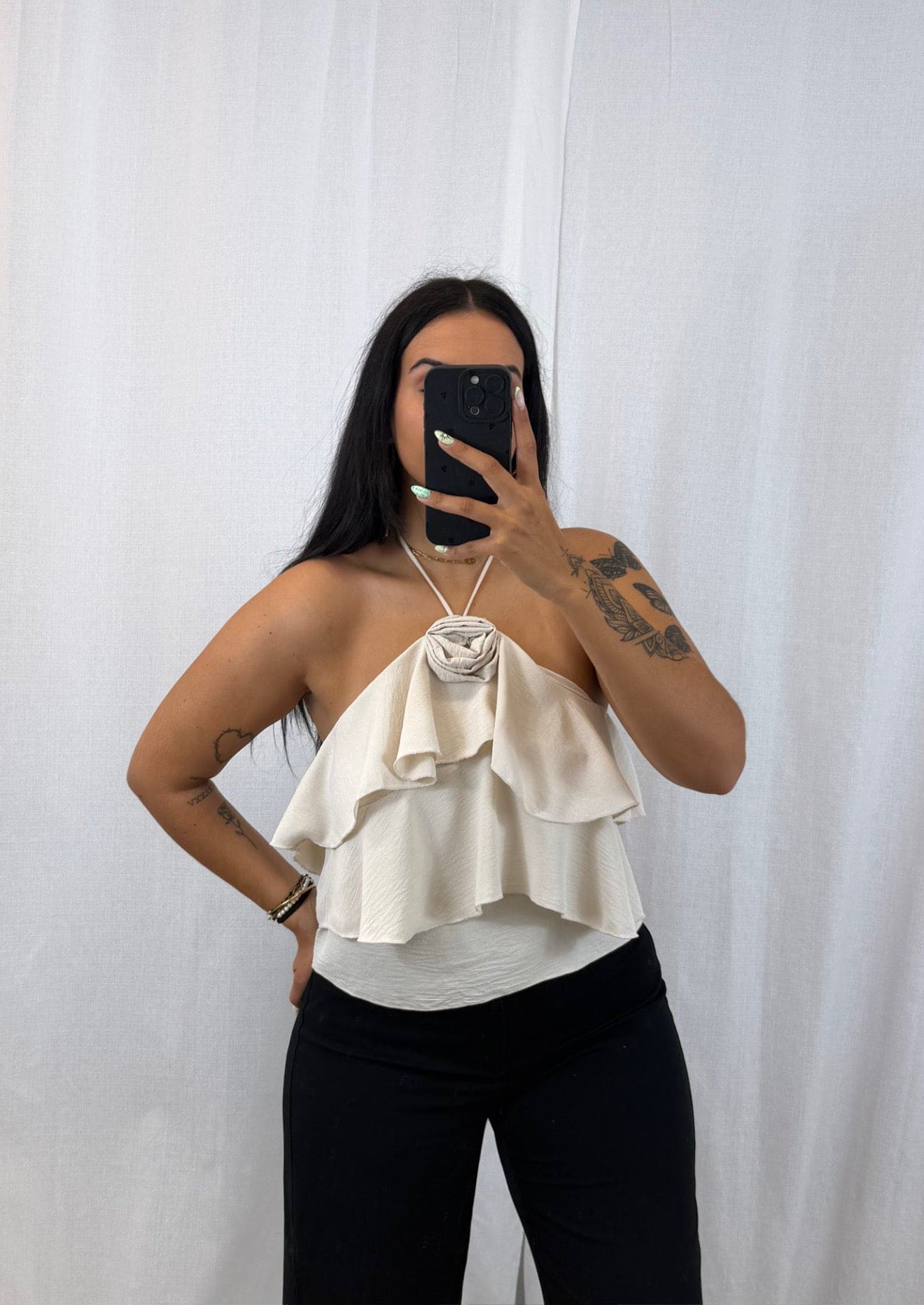 Poema - Top à fleur Beige