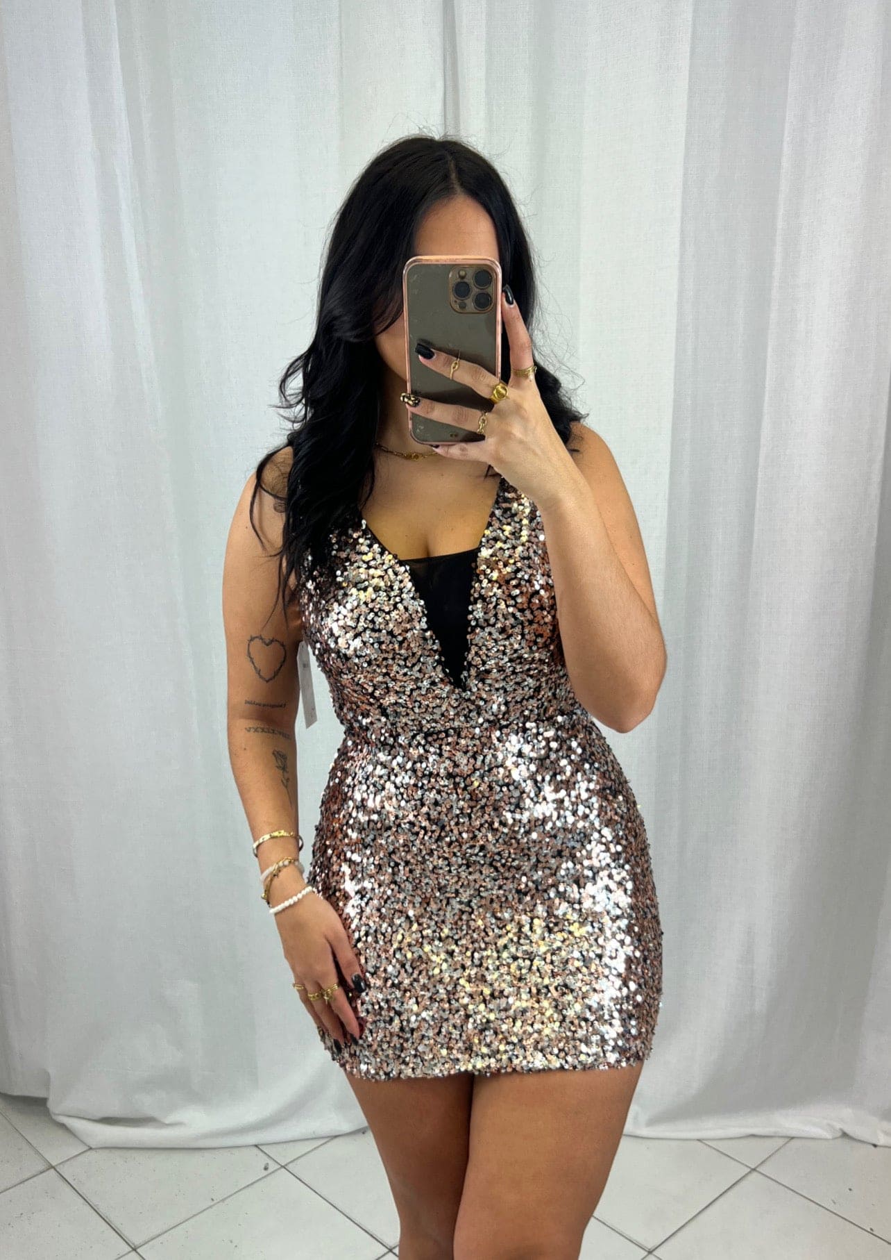 Robe Beige et Grise - Boutique de vêtements pour femmes DRAGUIGNAN