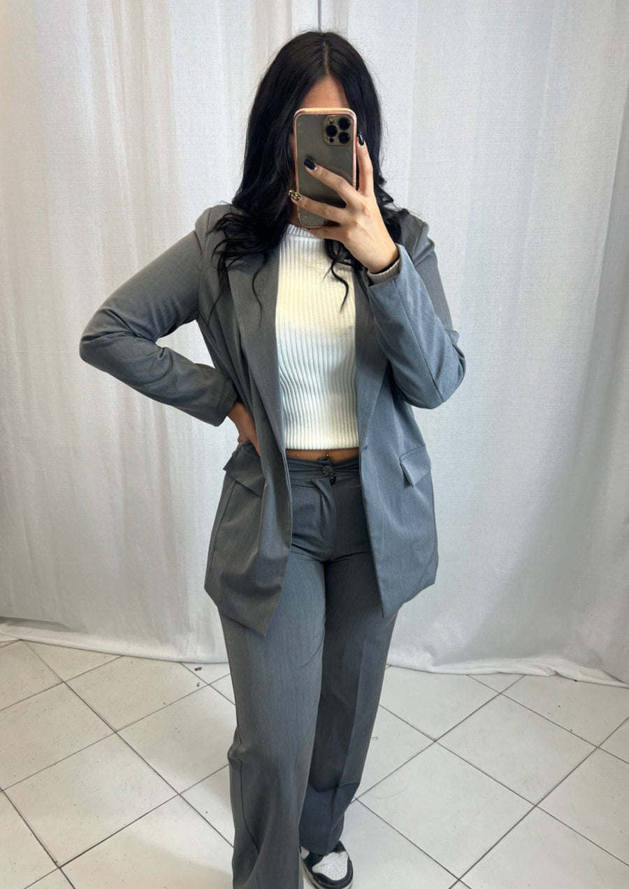 Ensemble blazer Gris - Boutique de vêtements pour femmes DRAGUIGNAN