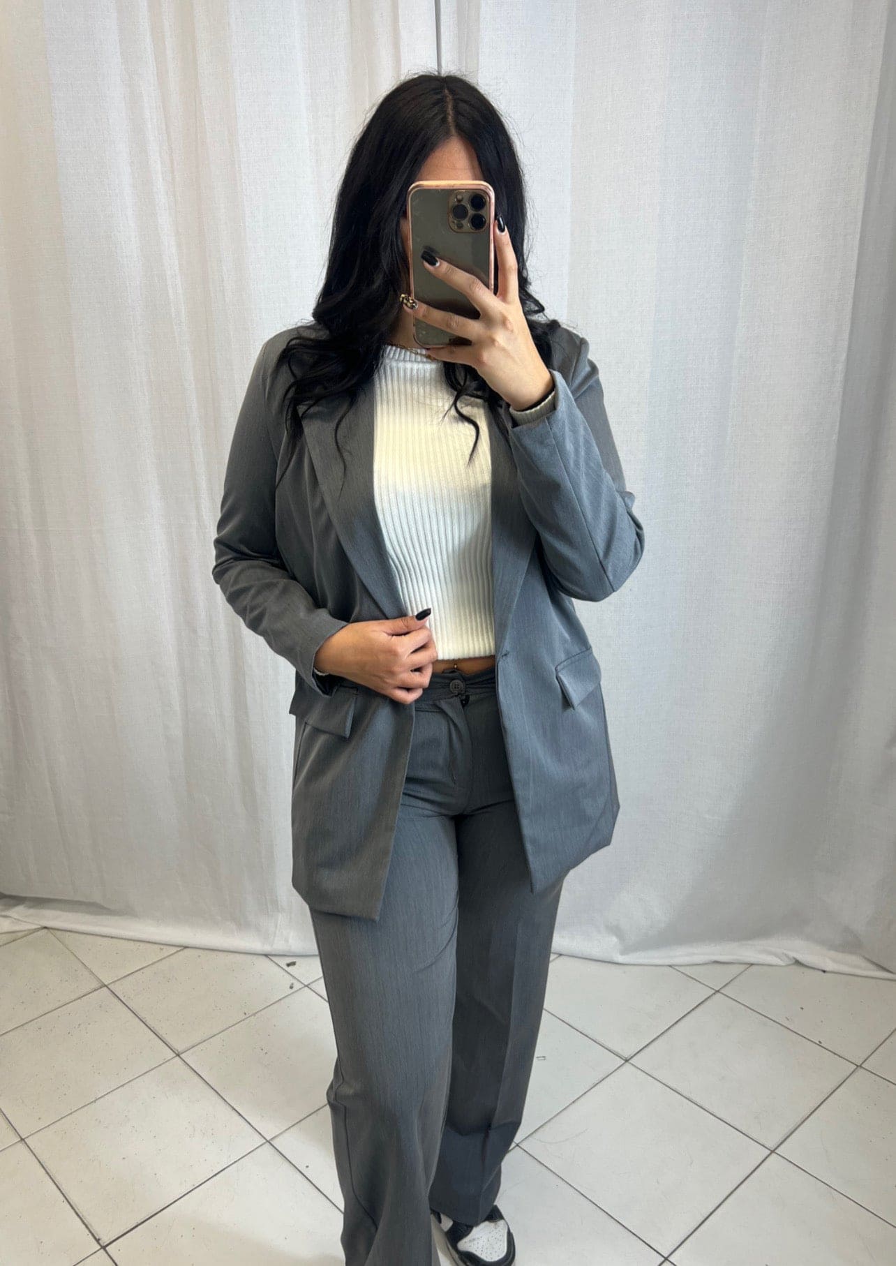 Ensemble blazer Gris - Boutique de vêtements pour femmes DRAGUIGNAN
