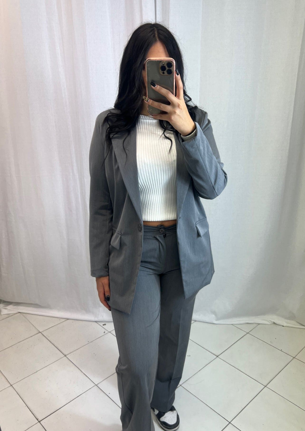 Ensemble blazer Gris - Boutique de vêtements pour femmes DRAGUIGNAN