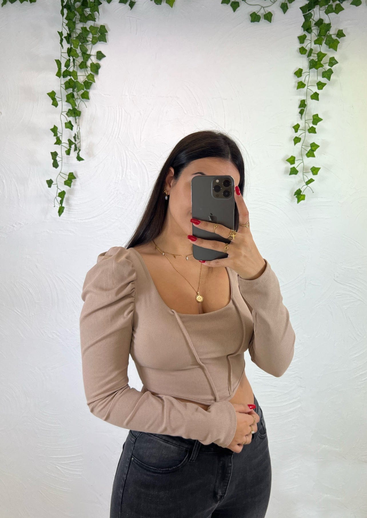 Top court Marron - Boutique de vêtements pour femmes DRAGUIGNAN