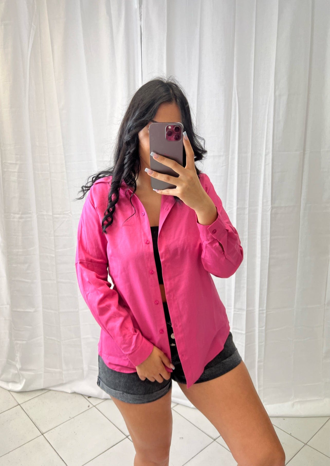 Chemise Rose - Boutique de vêtements pour femmes DRAGUIGNAN