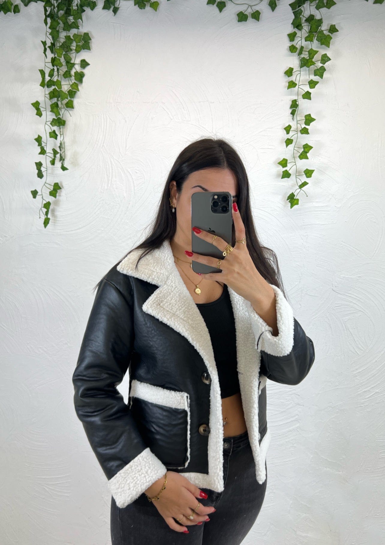 Veste faux cuir Noir - Boutique de vêtements pour femmes DRAGUIGNAN