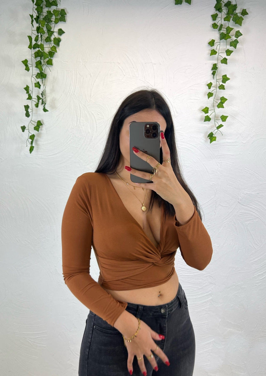 Top Marron- Boutique de vêtements pour femmes DRAGUIGNAN