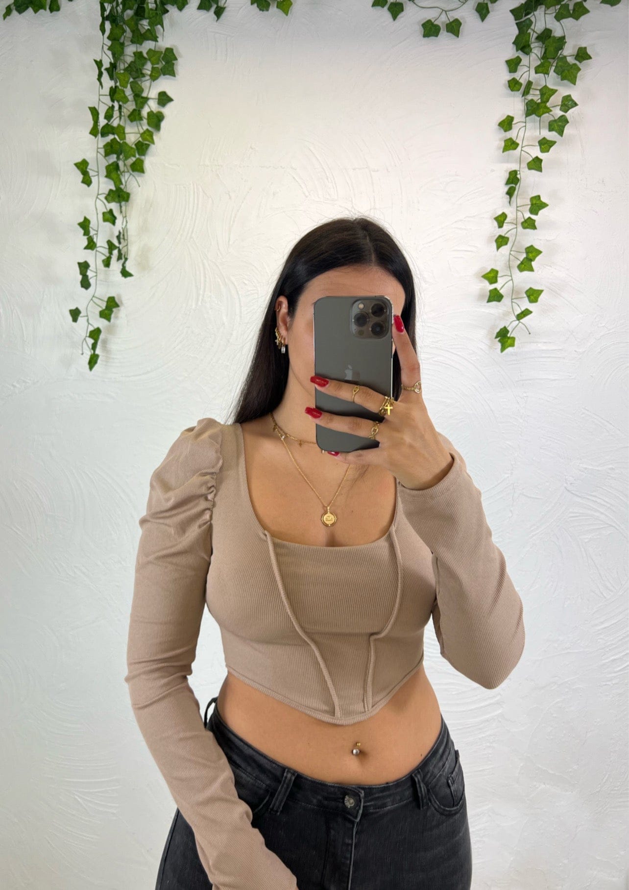 Top court Marron - Boutique de vêtements pour femmes DRAGUIGNAN