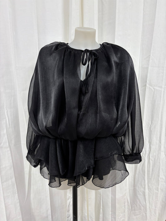 Combishort de soirée effet satiné noir