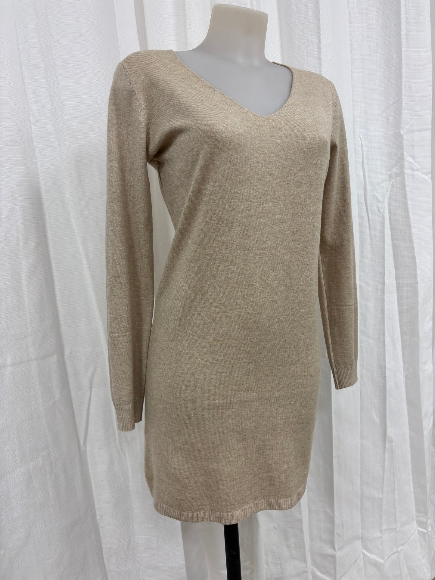 Pull tunique long beige