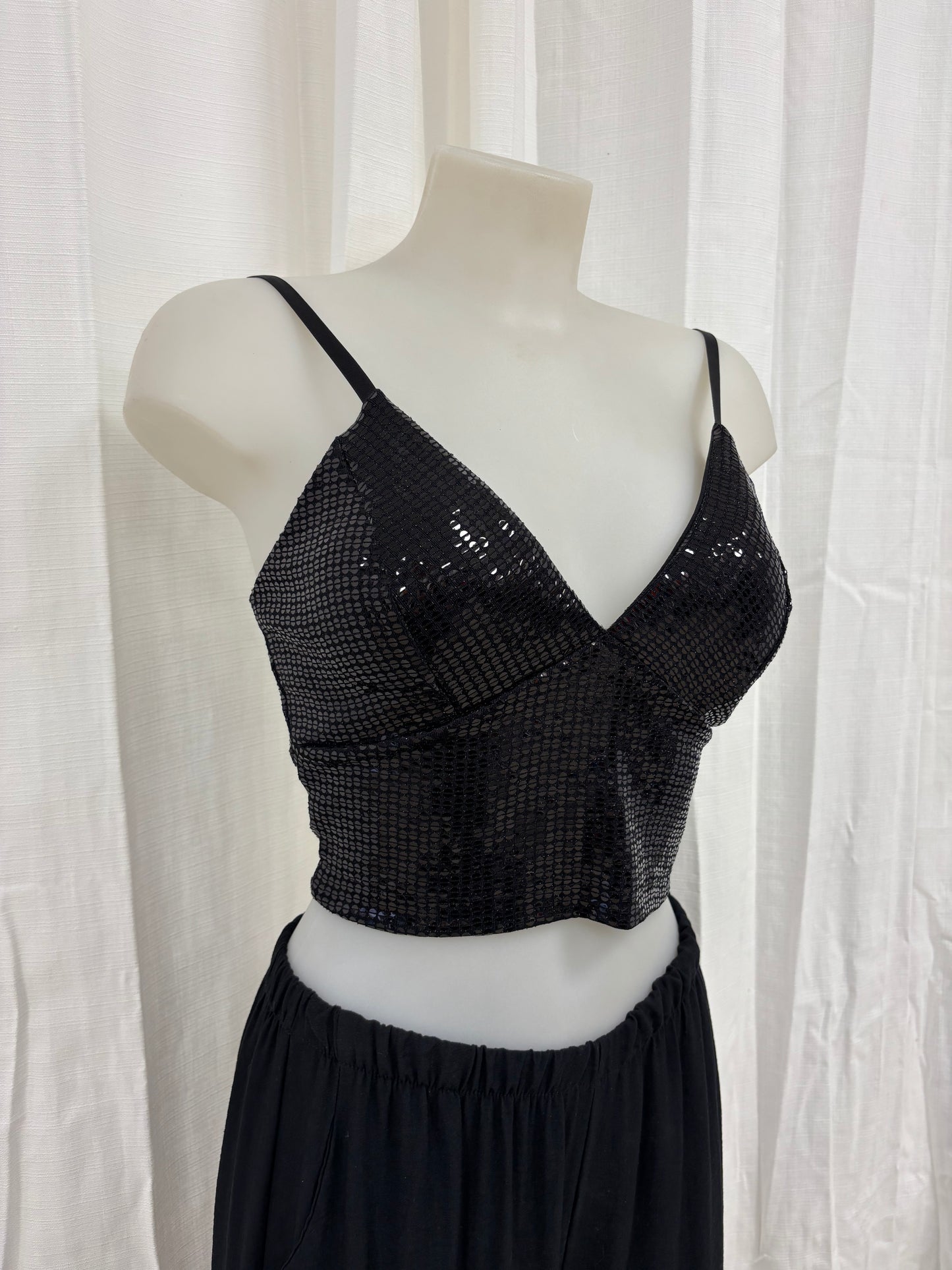Top pailletée noir