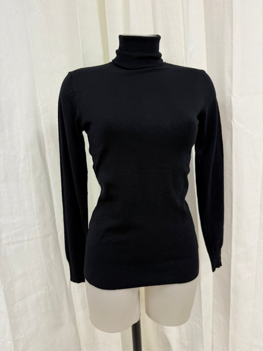 Pull col roulé noir RAYA