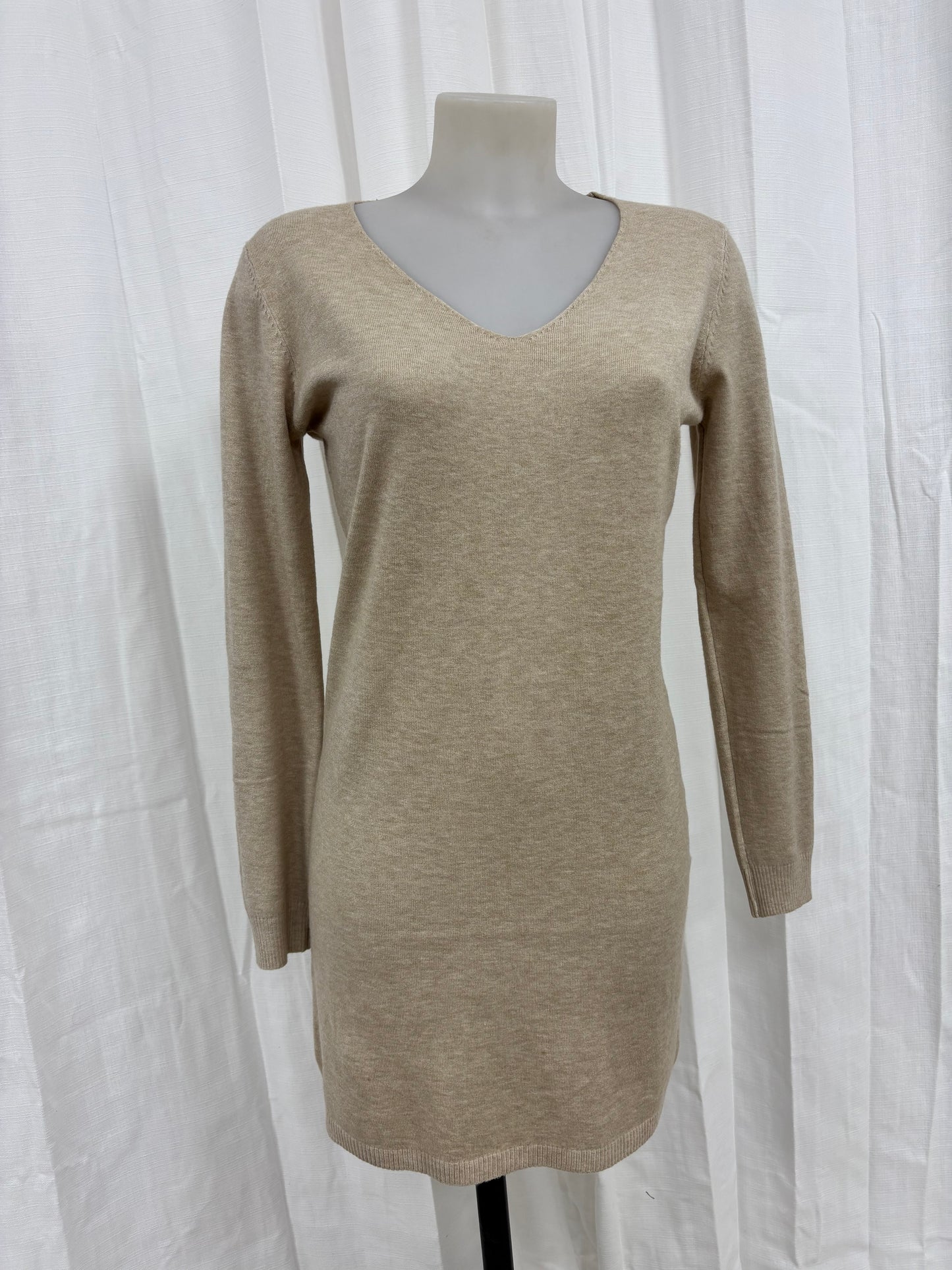 Pull tunique long beige