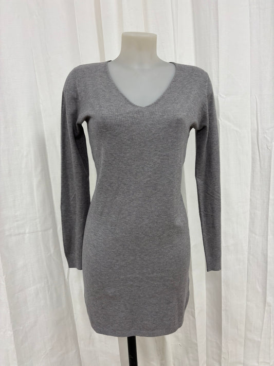 Pull tunique long gris