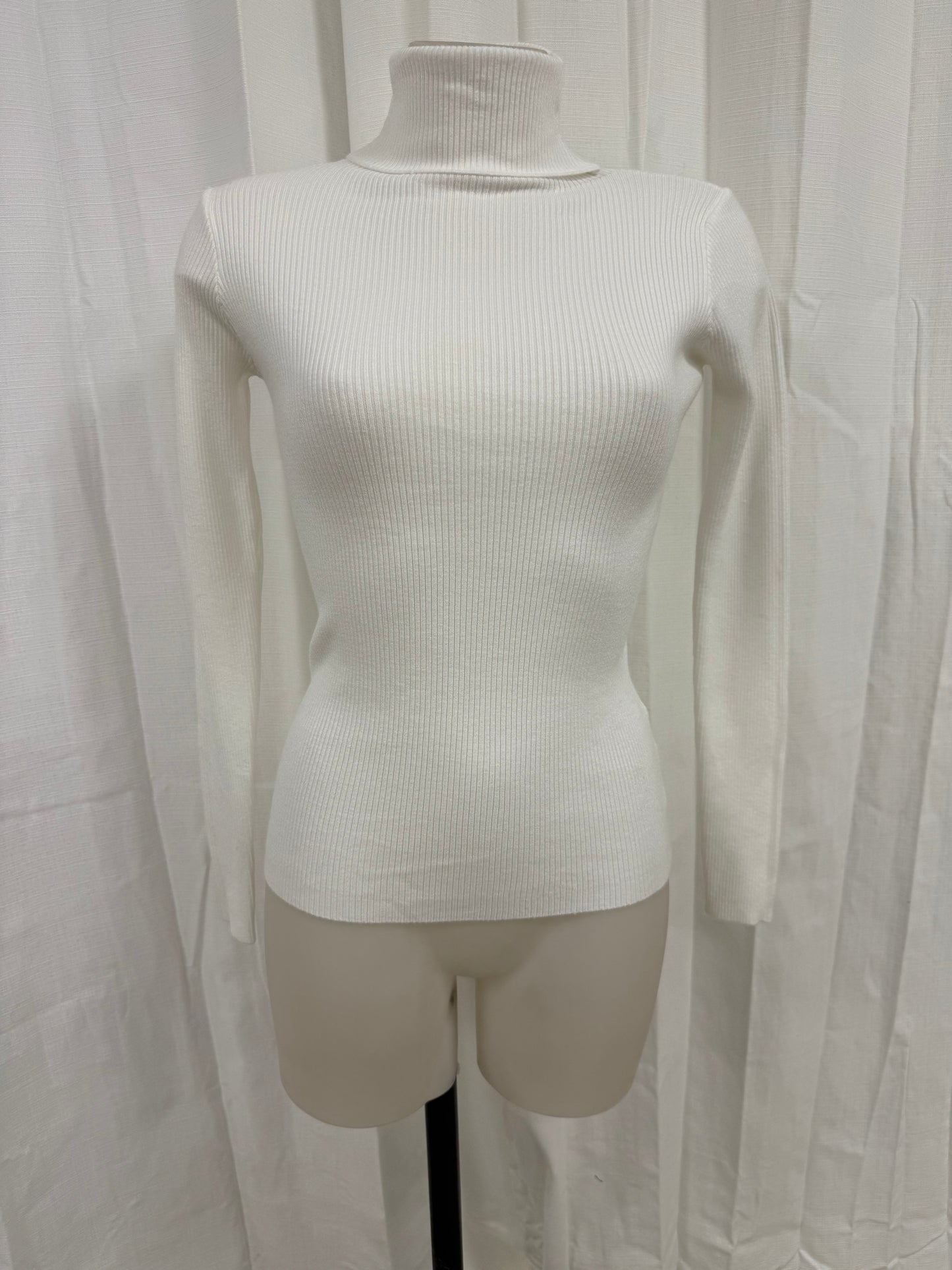 Pull col roulé blanc RAYA