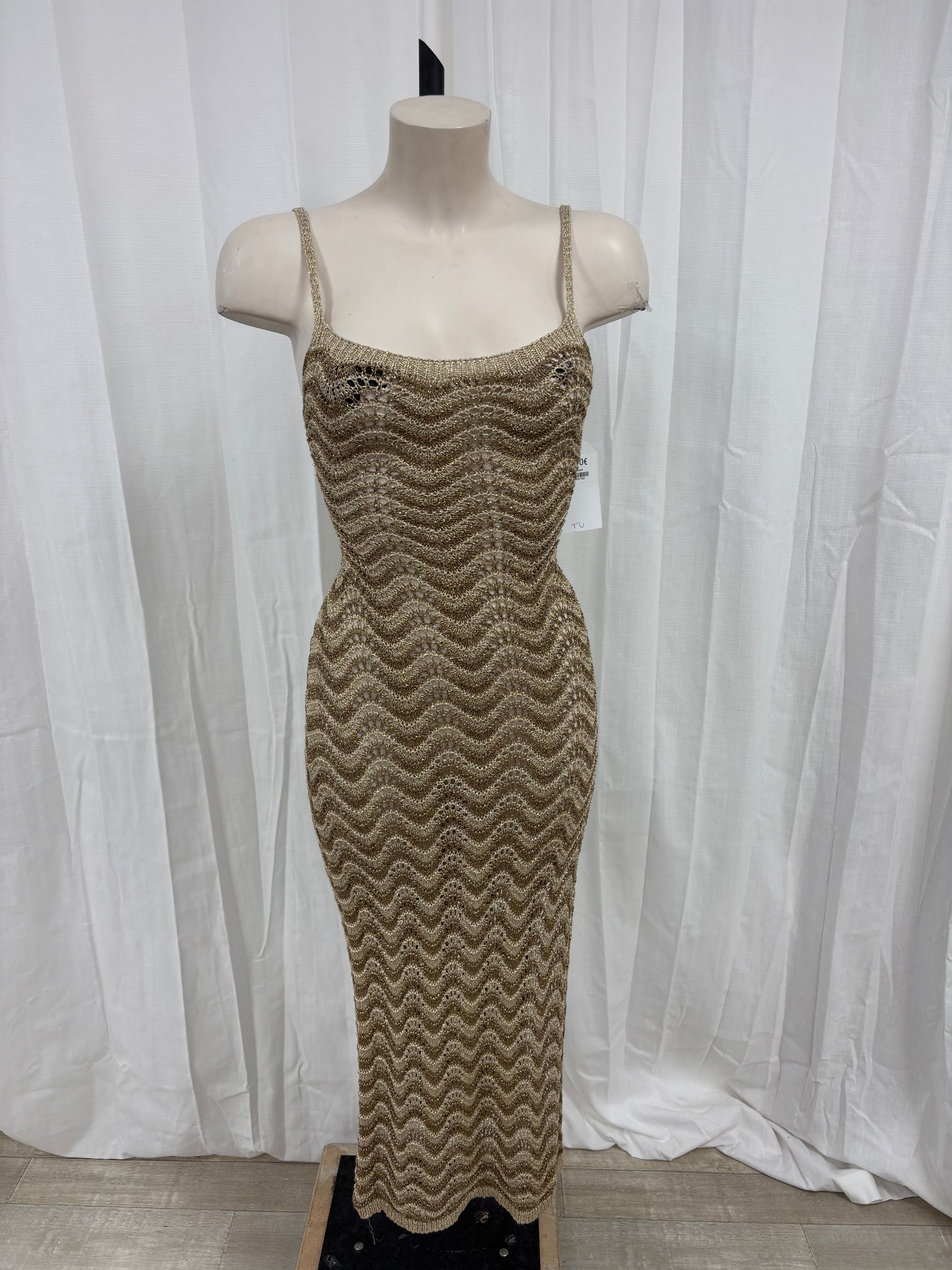 Robe crochet beige