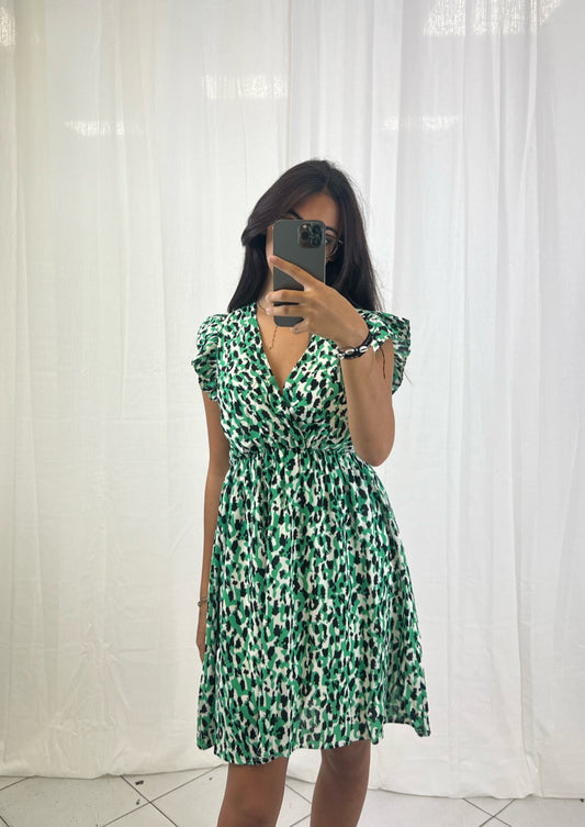 Robe verte courte  - Boutique de vêtements pour femmes DRAGUIGNAN