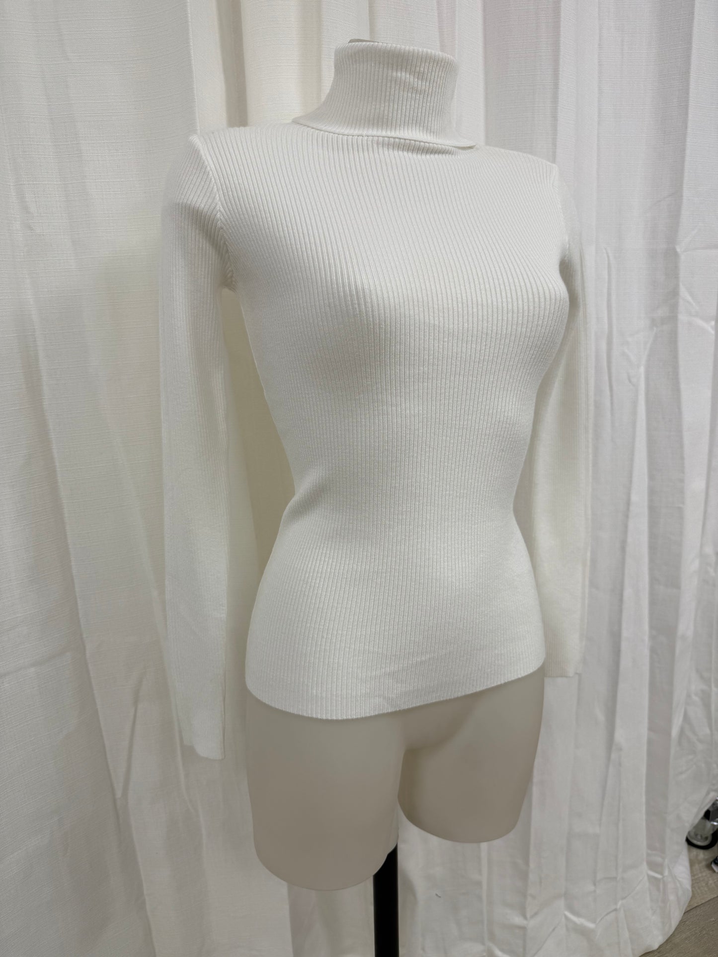 Pull col roulé blanc RAYA