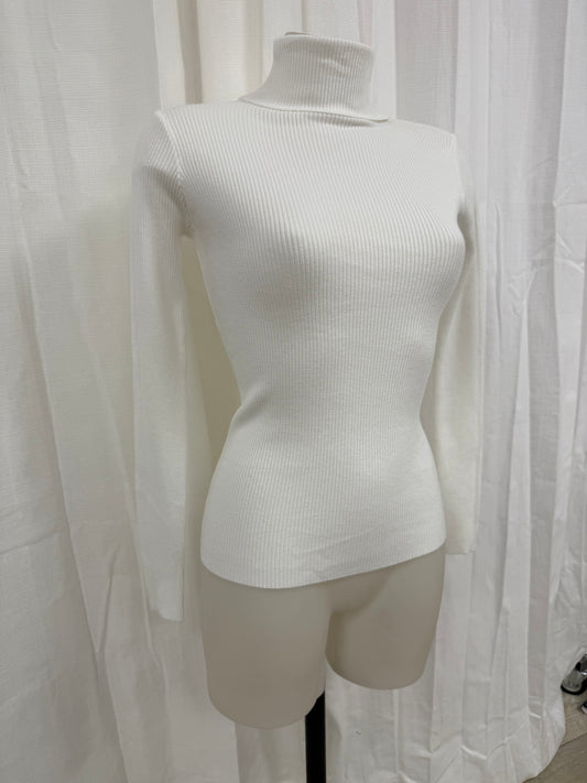 Pull col roulé blanc RAYA