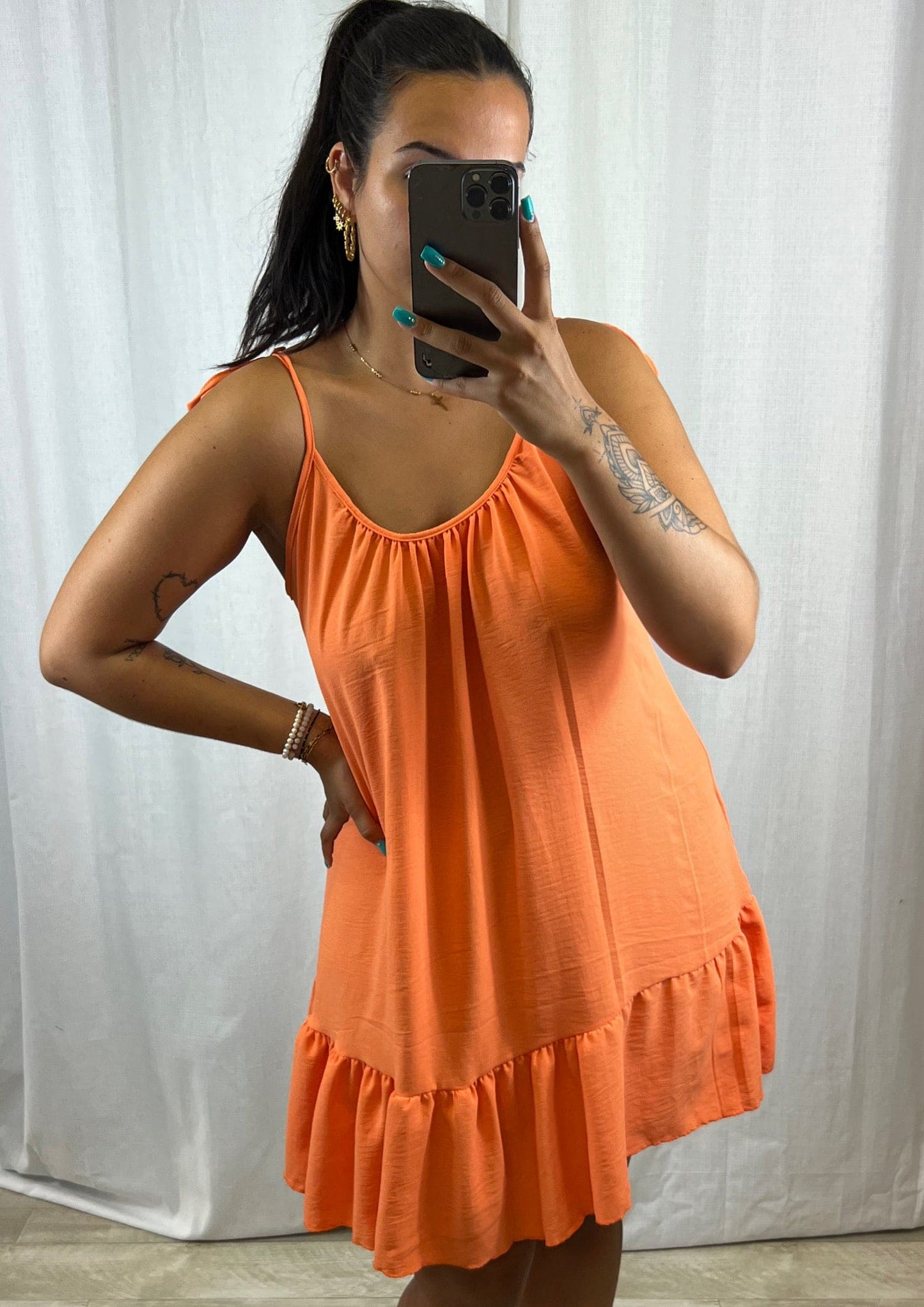 Robe courte orange - Boutique de vêtements pour femmes DRAGUIGNAN