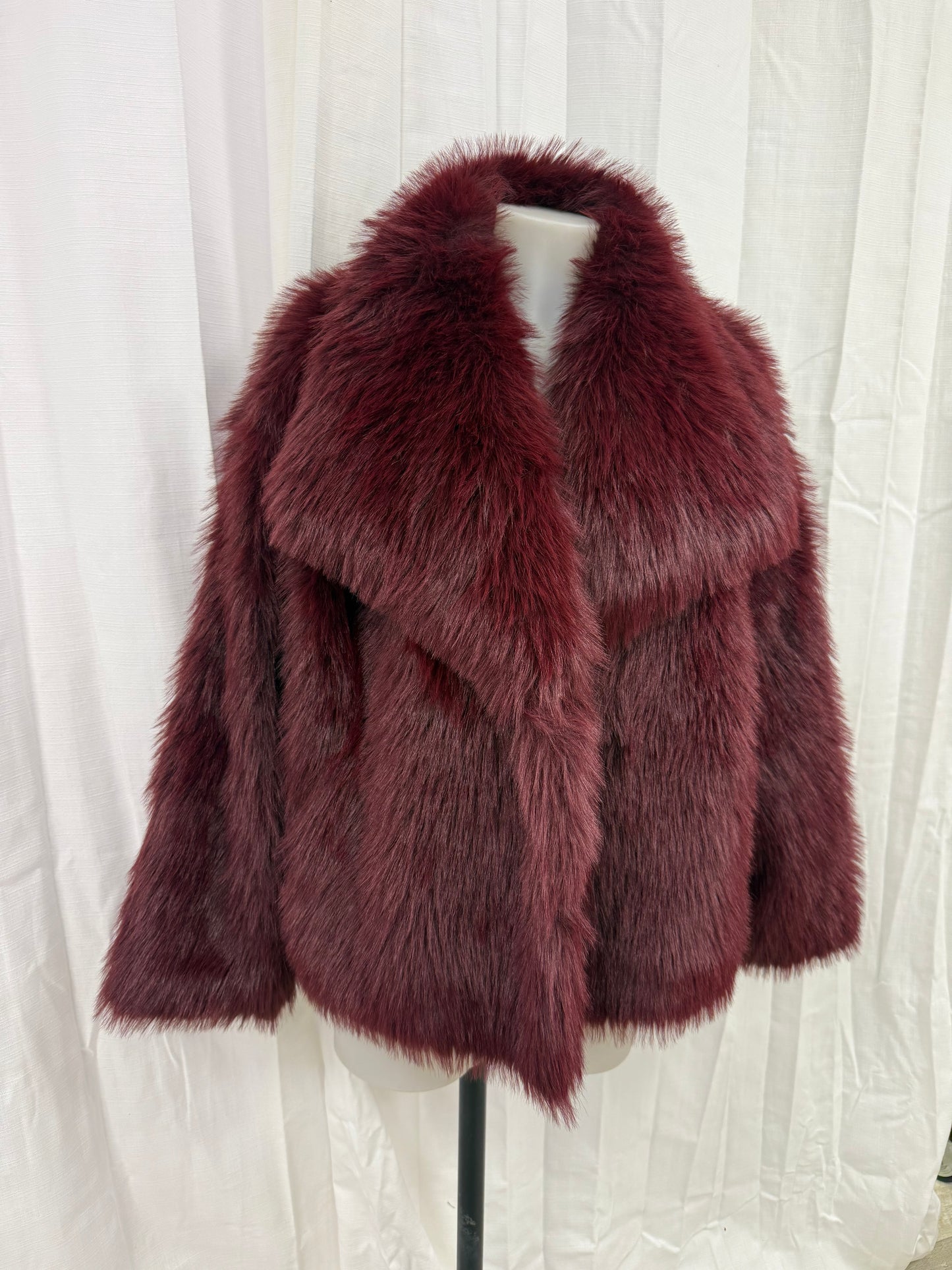 Veste fourrure bordeaux MELYA