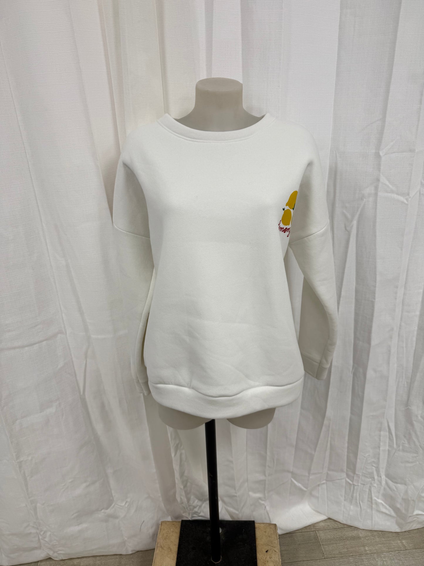 Pull blanc citron