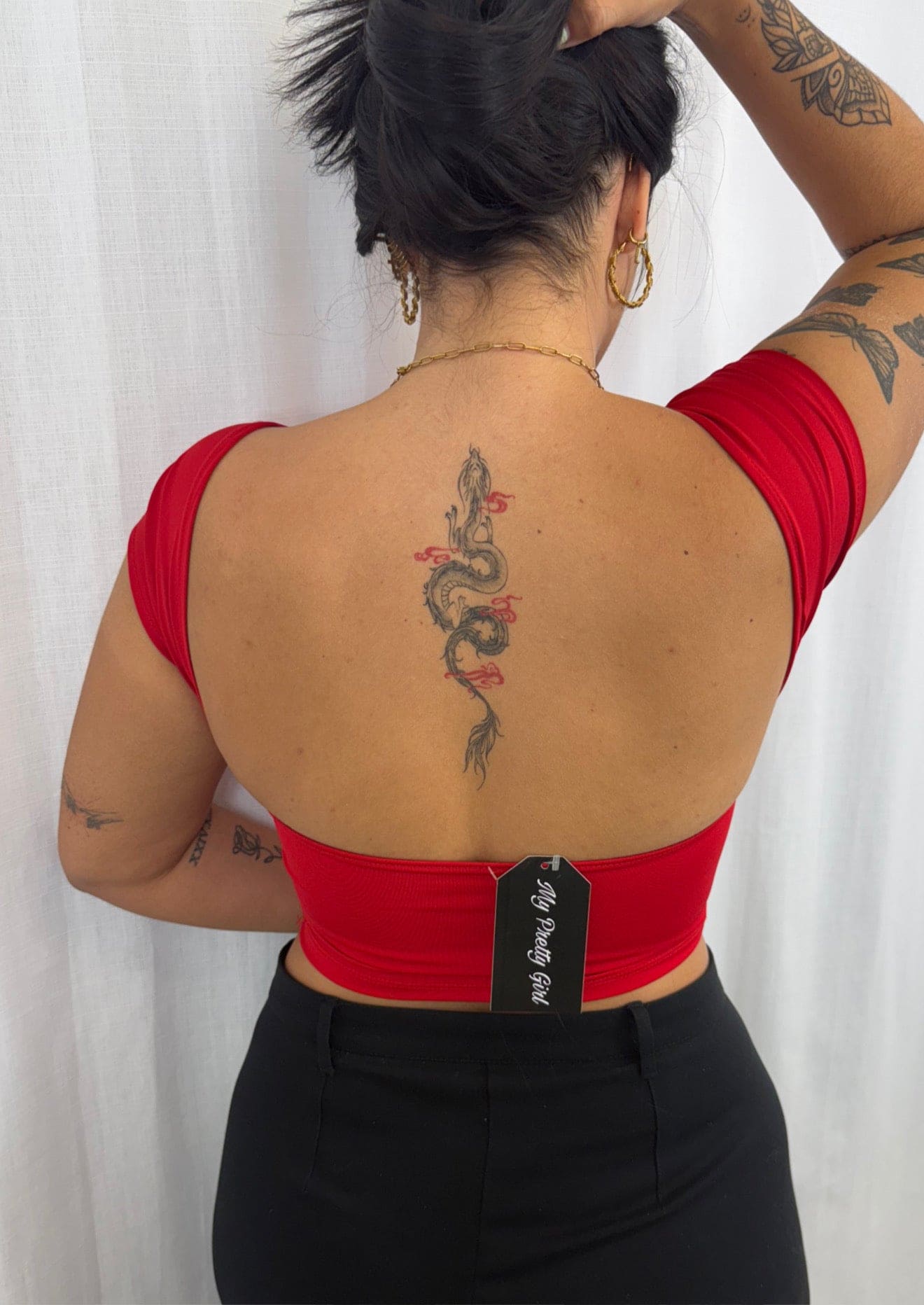 Olympe - Top dos nu rouge