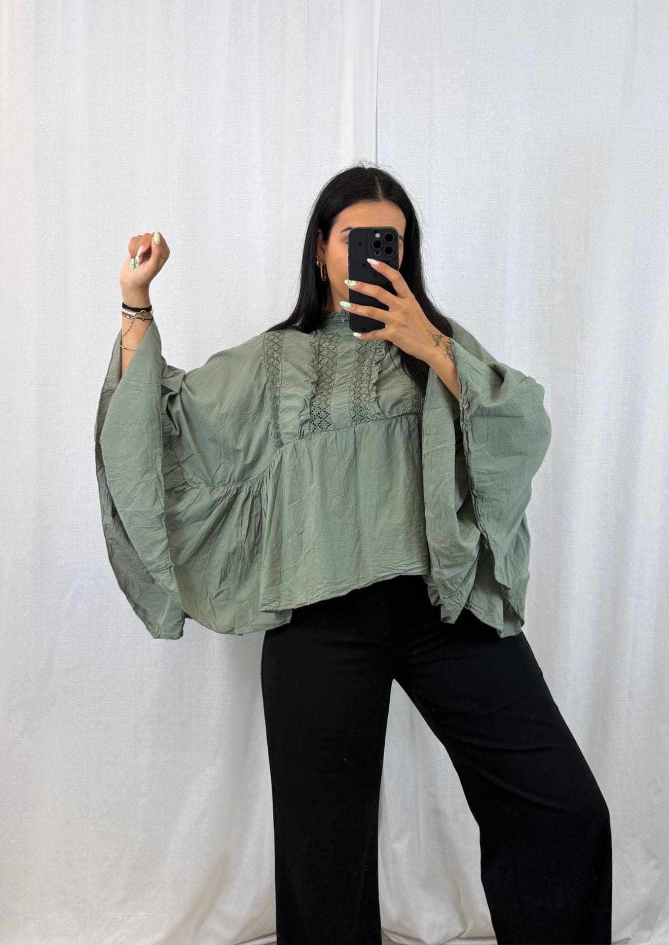 Bohème - Blouse ample kaki