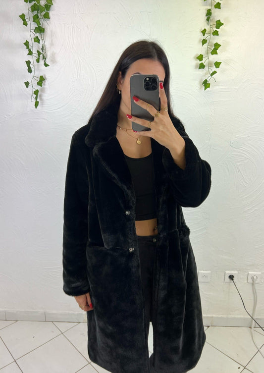 Manteau fourrure Noir - Boutique de vêtements pour femmes DRAGUIGNAN