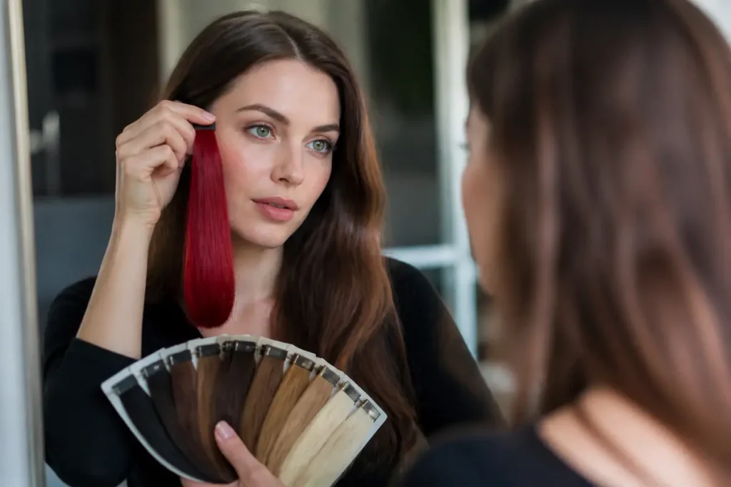 Quelle couleur de cheveux pour yeux verts et peau claire ?